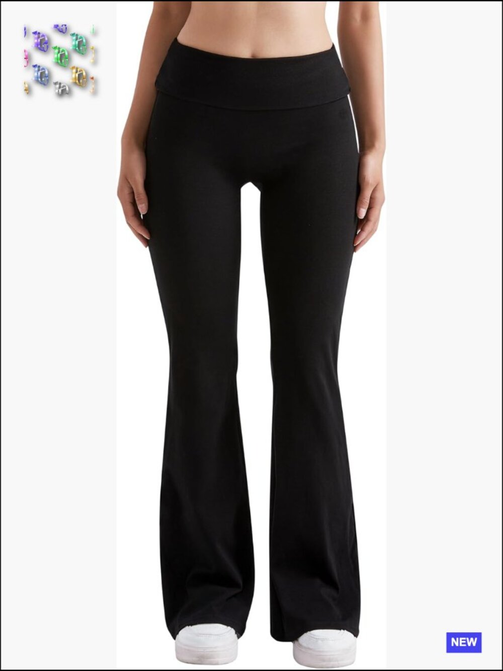 Flare Leggings Fold Over Bootcut Yoga Pants Comfy Cotton Lounge Wide Leg